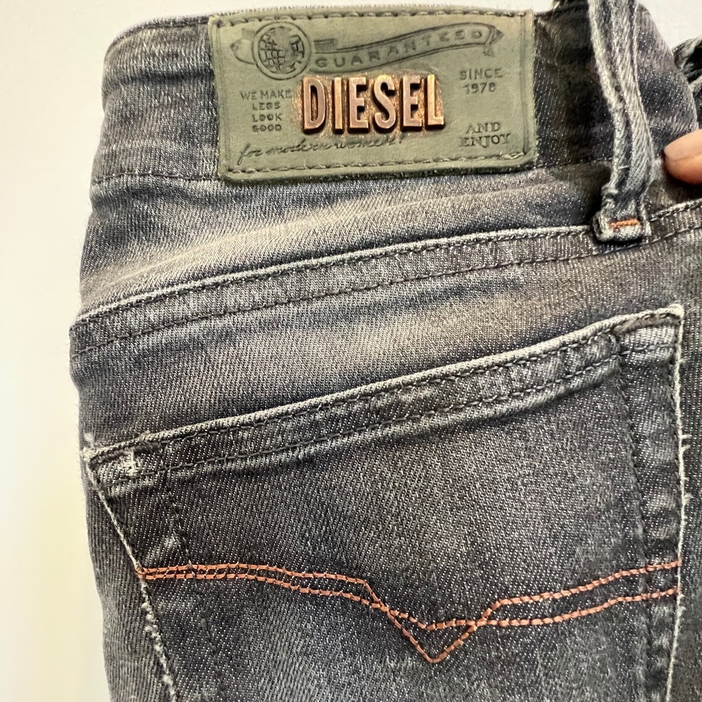 Diesel Gruppe Super Slim-Skinny Low Waist Size 24W 30L Grey Wash 0801 Stretch